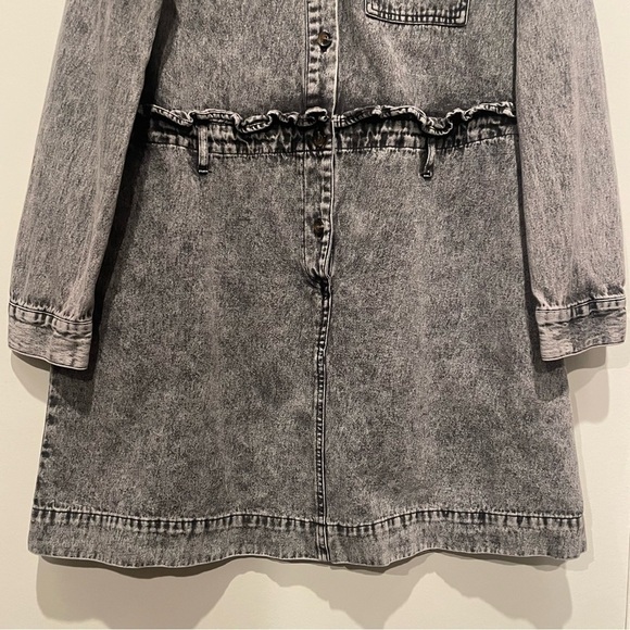 Who what wear Acid Wash Distressed Denim Shirt Dress Size Medium - Picture 4 of 8